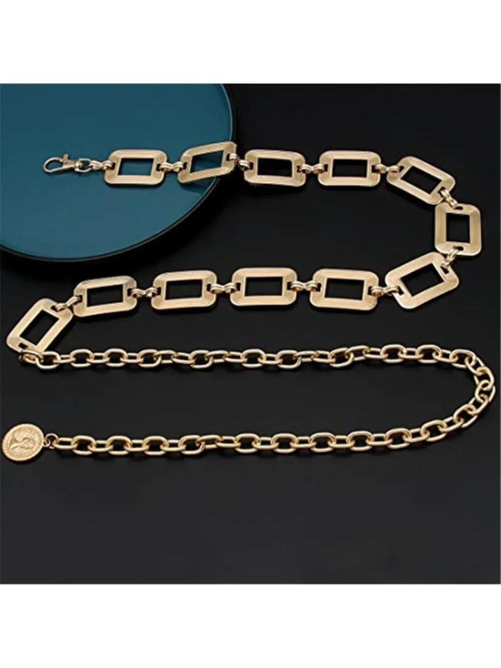 Women's Chain Belt Metal Waist Belt Chunky Belly Link Belt
